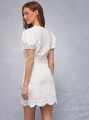 Biała sukienka mini hafty (L)