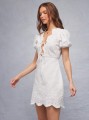 Biała sukienka mini hafty (L)