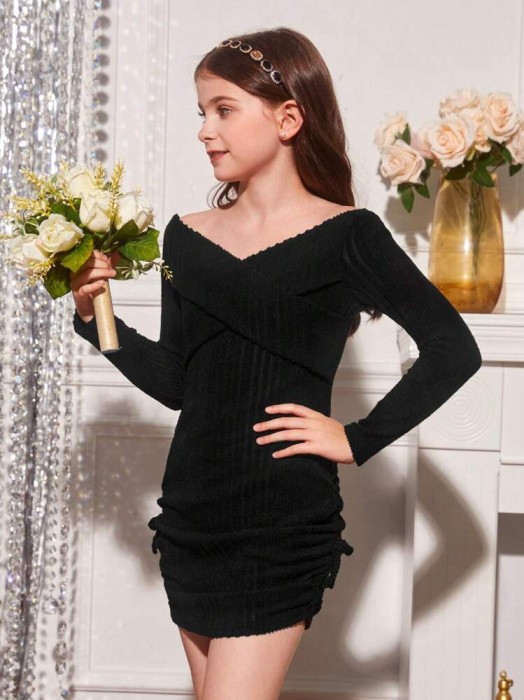 Czarna dzianinowa sukienka (10L)