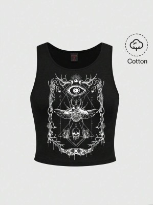 Czarny top nadruk (0XL)