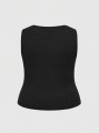 Czarny top nadruk (0XL)