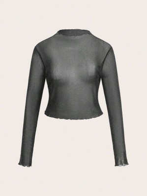 Błyszcząca prześwitująca bluzka (1XL)