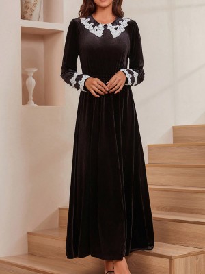 Czarna aksamitna sukienka (L)