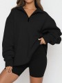 Czarna luźna bluza zamek (XL)