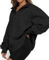 Czarna luźna bluza zamek (XL)