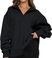 Czarna luźna bluza zamek (XL)