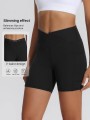 Czarne krótkie legginsy kieszenie (XL)