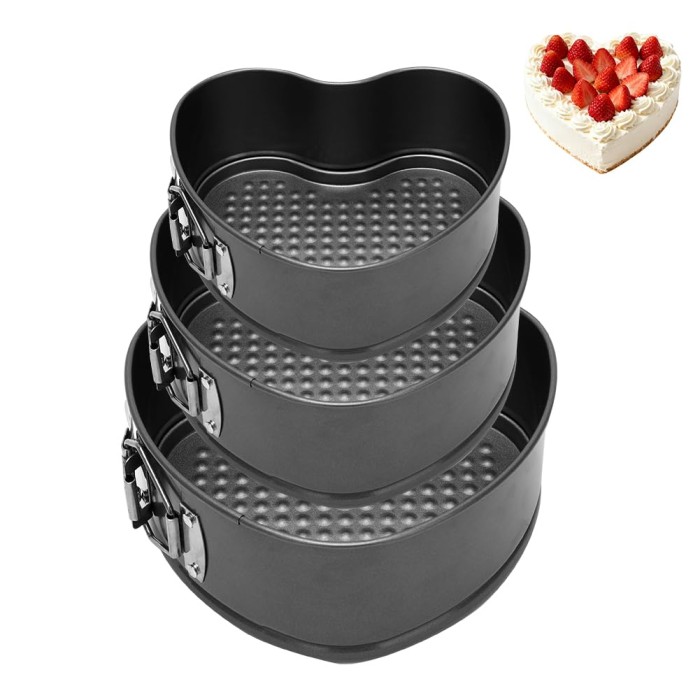 Otwierane tortownice serca 3 pack