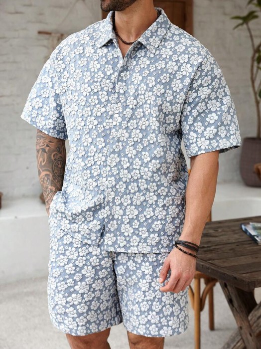 Letni komplet tłoczony wzór (2XL)