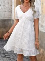 Biała sukienka krótkie rękawy (M)