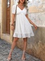 Biała sukienka krótkie rękawy (M)