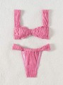 Różowe dwuczęściowe bikini (S)