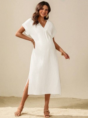 Biała bawełniana sukienka (2XL)