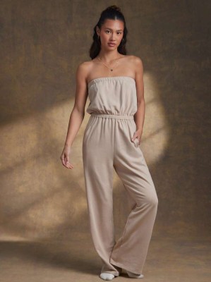 Beżowy dresowy kombinezon (L)