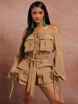 Brązowy top kieszenie (3XL)