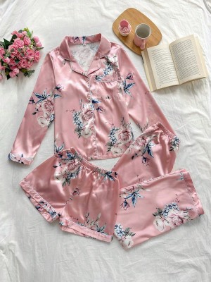 Satynowa piżama trzyczęściowa (XL)