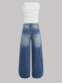 Dwuczęściowy komplet jeansy top (14L)