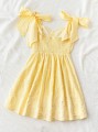 Żółta sukienka wiązane ramiączka (XS)