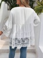 Biała bluzka koronkowe wstawki (8XL)