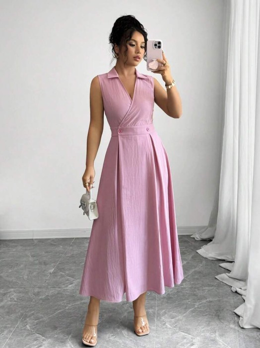 Różowa sukienka bez rękawów (XL)