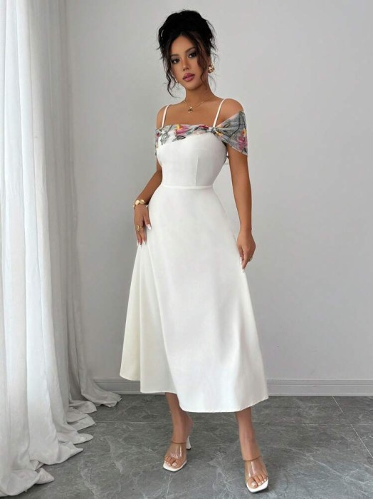 Ecru sukienka midi hafty (XL)