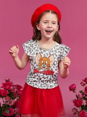 Biały t-shirt wzór nadruk (5L)