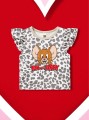 Biały t-shirt wzór nadruk (5L)