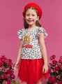 Biały t-shirt wzór nadruk (5L)