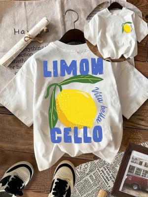 Biała luźna koszulka nadruk (XL)