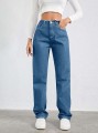 Niebieskie proste jeansy (40)