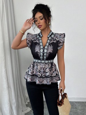 Czarna bluzka wzór (L)