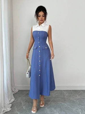 Koszulowa sukienka bez rękawów (S)