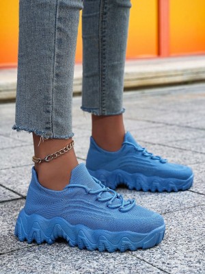 Niebieskie sportowe buty platforma (41)
