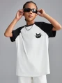 Biały t-shirt kontrastowe wstawki (8L)