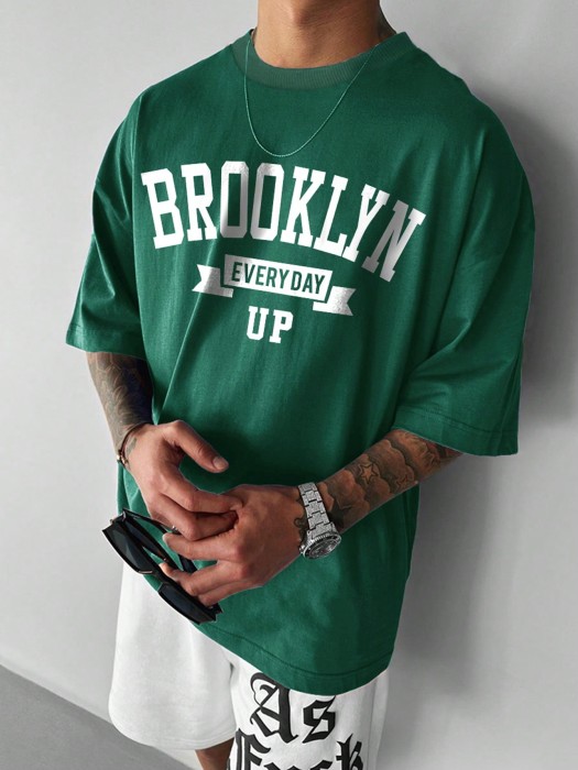Zielona koszulka nadruk (S)