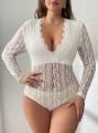 Koronkowe body ecru (0XL)