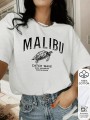 Biały bawełniany t-shirt nadruk (XL)