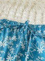 Niebieska spódnica maxi wzór (0XL)