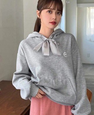 Szara melanżowa bluza kaptur (L)