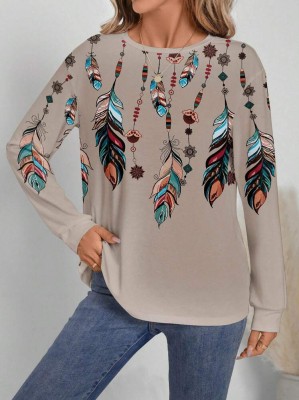 Szara koszulka nadruk (L)