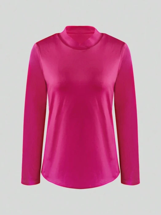 Fuksjowa bluzka długi rękaw (S)