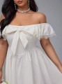 Ecru sukienka mini kokarda (2XL)
