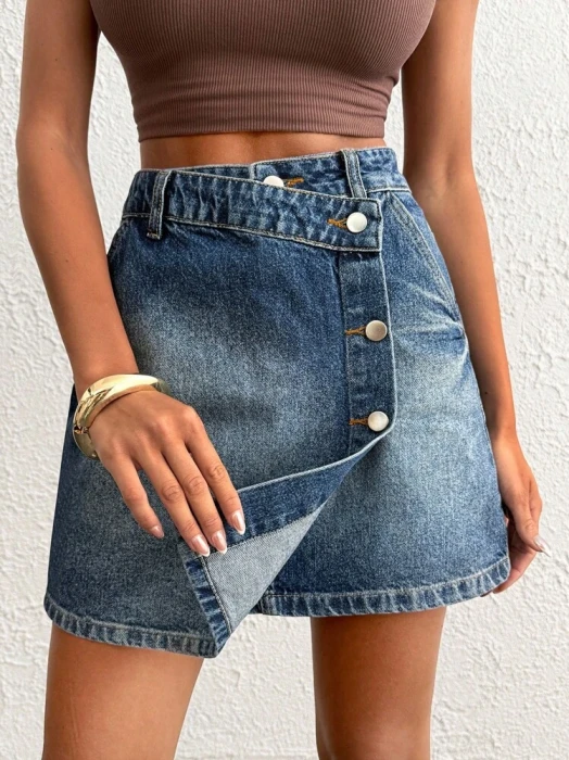 Niebieska jeansowa spódnica (40)