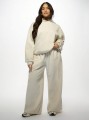 Beżowe proste spodnie hafty (2XL)