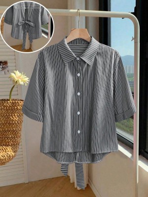 Pasiasta luźna koszula (L)