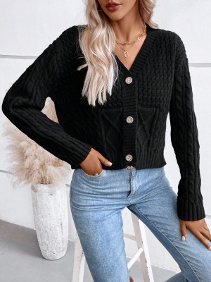 Czarny kardigan guziki (M)
