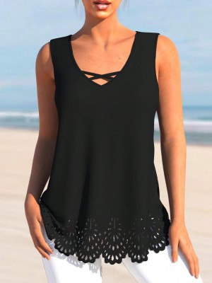 Czarna bluzka bez rękawów (S)