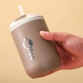 Brązowy kubek termiczny słomka 500ml