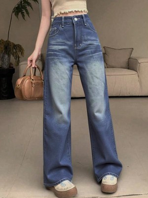 Niebieskie proste jeansy (L)