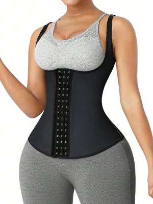 Czarny gorset haftki (3XL)